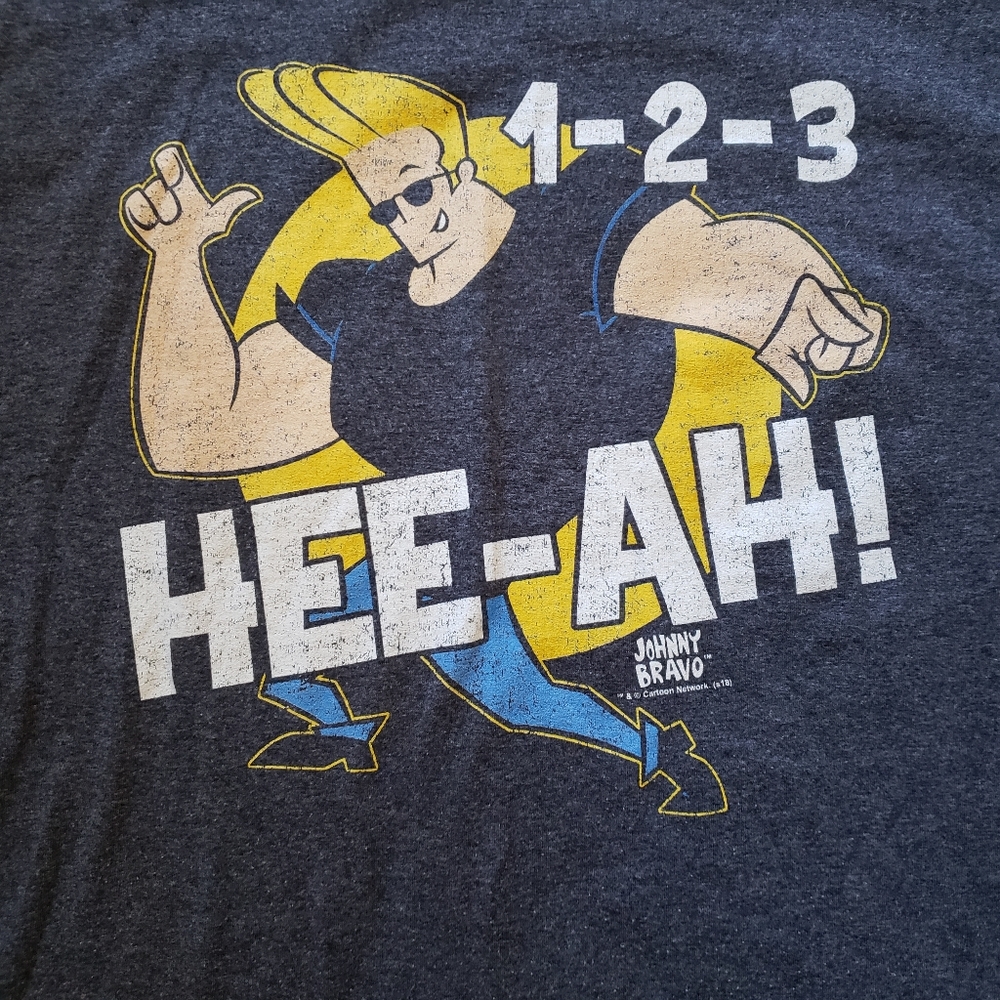 Cartoon Network Johnny Bravo T-Shirt Men's Size 2XL Charcol Gray - Picture 3 of 5